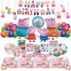 Hasbro Set Decorazioni per Festa di Compleanno Peppa Pig con Palloncini George, Stoviglie Usa e Getta, Striscione e Sfondo - Articoli per Eventi per Bambini