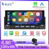 BQCC Autoradio 1Din da 6,86 Pollici con BT FM, Luci LED a 7 Colori, Caricatore Type-C da 33W, CarPlay Wireless, Android Auto, Lettore Multimediale