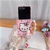Sanrio Custodia per telefono simpatica e colorata in TPU rigido con cordino per Samsung Galaxy Z Flip 7 6 5, design Sanrio Hello Kitty, colore caramella, compatibile anche con Z Flip 4