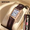 Sanda 1116 Nuovo Orologio da Polso Elegante da Donna, Quadrante Rettangolare, Resistente all'Acqua, Orologio Analogico al Quarzo per Affari