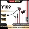 Lenovo Nuove Cuffie da Gaming Lenovo Y109 con Microfono, Auricolari Cablati 3.5mm Type-C, Cuffie HiFi con Isolamento del Rumore per Telefono, PC, Switch, PS4