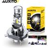 AUXITO Lampadina LED H4 12V per Fari Moto AUXITO, Fari Spot Canbus con Lente HD, Luce Bianca H4 LED Hi-Lo Beam, Accessori per Scooter