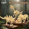 CaDA Blocchi da Costruzione 3in1 Dinosauri Giurassici Fluorescenti, Modelli T-Rex, Triceratops, Velociraptor, Giocattolo per Bambini