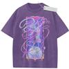 Bandai T-shirt Uomo Estivo 2026 Viola Lavato Sailor Moon & Chibiusa Dreamy Ribbon in Tessuto di Alta Qualità per Shopping Casual