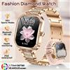 ChiBear Orologio da Donna alla Moda con Diamanti, Display HD 1.75 Pollici 360*360, Monitoraggio Frequenza Cardiaca e Ossigeno nel Sangue, Chiamate Bluetooth, Smartwatch 2026 Nuovo