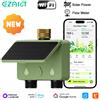 EZAIOT Timer Irrigazione Smart WiFi Tuya Programmabile a 2 Zone con Misuratore di Flusso e Alimentazione Solare per Giardino
