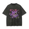 Potdemiel T-shirt Oversize Vintage Lavata con Grafica Pokémon Gengar Uomo Donna Anime Manica Corta Estiva 2026 Streetwear Casual Top Y2k