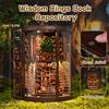 zuuton NUOVO Kit Fai-da-Te in Legno per Angolo Libreria con Figurine in Miniatura, Puzzle 3D, Fermalibri per Regali di Compleanno, Decorazioni per la Casa