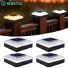 newstyle 1/4 Pezzi Luci Solari per Pali da Esterno IP65 Impermeabili, 3 Modalità Colore, Luci per Recinzioni e Pali in Vinile/Legno 4x4