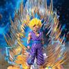 Bandai Statua Jt Anime Dragon Ball Z Son Gohan, Figura Super Saiyan Gohan, Action Figure con 2 Teste, Base LED, Modello da Collezione in PVC, Regalo