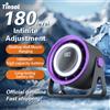 TINSOL Ventilatore Elettrico Portatile da 1800mAH con Luce Ambientale, Ventilatore Turbo Silenzioso da Tavolo, Montabile a Parete e a Soffitto, Raffreddatore d'Aria