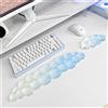 HRUEDA Tappetino per mouse con supporto per polso in silicone trasparente antiscivolo, tappetino per mouse con memoria, tappetino per tastiera per computer e laptop