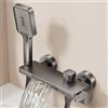 washower Rubinetto a Cascata per Vasca da Bagno con Doccetta, Miscelatore Monocomando Caldo/Freddo a Parete, Set Doccia