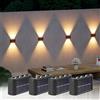 BALDR Lampada Solare LED da Esterno Impermeabile, Illuminazione Bidirezionale per Giardino e Recinzioni, Lampada da Parete a Energia Solare