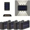 KDULIT Lampada solare da giardino a LED per esterni, applique solare a parete con illuminazione verso l'alto e verso il basso, impermeabile, alimentata a energia solare, per illuminare cortili e strade.