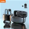 basix Set Microfono Lavalier Wireless con Custodia di Ricarica, Mini Microfono da Risvolto per Registrazione Video, Telefono Android, Trasmissione in Diretta