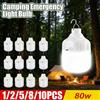 ctzsoop 1-10 pezzi Lampadine LED Ricaricabili USB ad Alta Luminosità, Luce di Emergenza per Esterni con Gancio, Lanterna Portatile da Campeggio, Luci Notturne