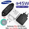 SAMSUNG Caricabatterie Originale Samsung 45W PD USB Type-C, Adattatore Super Veloce per Galaxy S26 S25 Ultra Plus S24 S23 S22 Z Flip A56 A36 EU con Cavo 5A