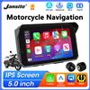 jansite Navigatore GPS Portatile da 5 Pollici per Moto con CarPlay Wireless, Android Auto, Bluetooth, Display Impermeabile IPX7, Supporto TPMS
