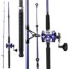 Sougayilang Kit Canna da Pesca a Lunga Distanza in 2 Sezioni e Mulinello da Traina, Canna da Pesca con Mulinello a Tamburo per Acqua Salata