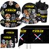 Hasbro Decorazioni per Feste di Compleanno a Tema Star Wars: Palloncini Numerici, Piatti, Tovaglioli, Decorazioni per Torte, Sfondi e Accessori Regalo