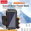 Lenovo 50000mAh Solar Power Bank Ricarica portatile Poverbank Caricabatteria esterno Luce forte Luce LDE per iphone SamsungXiaomi
