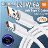 XIAOMI Cavo USB-C Originale 120W XIAOMI, Cavi di Ricarica Ultra Rapida 100W 90W per Xiaomi 17 Pro Max 15 Ultra 14 T 13 Poco X8 F8 Redmi Turbo 5