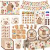 Bandai Set Decorazioni per Festa di Compleanno a Tema Capibara: Braccialetti, Bicchieri, Tovaglioli, Piatti, Palloncini, Sacchetti Regalo, Tovaglia e Gadget per Feste