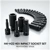 Hi-Spec Adattatore Esagonale a Impatto Hi-Spec da 1/2 Pollice in Acciaio Cr-Mo per Uso Professionale