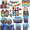 Bandai Set di Articoli per Feste a Tema Avengers Marvel: Tovaglioli, Piatti, Bicchieri, Palloncini, Sacchetti Regalo e Decorazioni