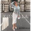 KONDALA Gonna Elegante da Donna a Pois Asimmetrica, Gonna Midi in Raso Casual Chic per Vacanze, Nuova Moda Primavera Estate 2026