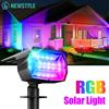 newstyle Faretti Solari da Esterno 20LED RGB con Cambio Colore, Illuminazione per Giardino IP65 Impermeabile, Alimentati a Energia Solare