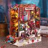 zuuton Kit Fai-da-Te per Casa delle Bambole in Miniatura, Puzzle 3D in Legno, Libreria Creativa Artigianale, Decorazione per Scrivania e Casa, Idea Regalo