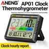 ANENG Termoigrometro Digitale con Orologio ANENG AP01, Modalità Snooze e Sveglia, Termometro e Igrometro ad Alta Precisione per Diversi Scenari