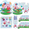 Hasbro Decorazioni per Festa di Compleanno a Tema Maialino Blu, Stoviglie Usa e Getta, Tovaglia, Piatti, Bicchieri, Tovaglioli, Accessori per Baby Shower e Feste per Bambini