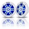 Herdio Altoparlante Marino Herdio 8 Pollici 450W IP66 Impermeabile Coassiale con Luce LED Blu per Barche, ATV UTV con Rivestimento Bianco Resistente ai Raggi UV
