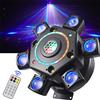 GVT Luci a Testa Mobile LED a Sei Braccia con Laser Stroboscopico e Sfera Magica Rotante, Multifunzione DMX per Discoteca, DJ, Feste, Bar e Palcoscenico