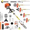 CONENTOOL 52CC 6-in-1 Decespugliatore a Benzina, Tagliaerba, Tagliasiepi, Motosega, Attrezzo da Giardino Multifunzione a 2 Tempi