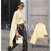 KONDALA Eleganti Top Asimmetrici a Collo Alto da Donna, Top Gialli Stile High Street, Nuova Moda Estiva 2026, Top Romantici da Donna per le Vacanze