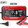 EAFC Caricabatterie Intelligente EAFC 12V 10A per Auto e Moto, Riparazione a Impulsi 24V 5A, Display LCD per Batterie al Piombo-Acido