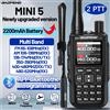BAOFENG MINI 5 Walkie Talkie Nuova Versione Aggiornata UV-5R MINI Batteria 2200mAh Programmazione Bluetooth Radio Amatoriale Multibanda Dual PTT