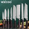 WXCOO Set di Coltelli Santoku WXCOO, Coltelli da Macellaio Giapponesi per Affettare Pane, Frutta, Carne, Coltello da Disosso in Acciaio ad Alto Contenuto di Carbonio