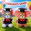 HUGKIS Regalo per la stagione delle lauree: Peluche Tom e Jerry PHD, 20 cm, Giocattolo di peluche Kawaii