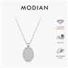 MODIAN Collana MODIAN con Pendente a Bottone in Argento Sterling 925 con Moissanite Colore D, Elegante Stile Vintage, Gioielli Raffinati per Donna, Ideale per l'Uso Quotidiano