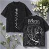 Bandai T-Shirt Vintage con Grafica Anime Frieren, Effetto Lavato, Primaverile ed Estivo, in Cotone, Casual, Oversize, per Uomo e Donna, Streetwear Harajuku