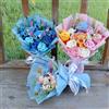 Aoger Bouquet di Fiori Fatti a Mano con Personaggi Anime Winnie the Pooh, Piglet ed Elefantino, Bambola di Peluche, Regalo per Matrimonio, Laurea, San Valentino, Natale, Compleanno