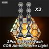 Yuer 2 Pezzi/Lotto 6x50W COB Ambra con 72 LED RGB Stroboscopici, Effetto Luce da Terra per Concerti, Bar, Sfondi, Illuminazione Retrò, DJ, Discoteca, Palcoscenico