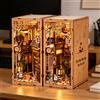 Zuuton Kit Book Nook Fai da Te Vicolo Giapponese con Luce LED Puzzle 3D in Legno Casa delle Bambole Miniatura Decorazione Libreria Regalo Creativo per Adulti