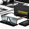 CATERSIDE Nuovi Occhiali da Sole Retrò da Uomo con Montatura Quadrata, Occhiali da Sole alla Moda per Donna, per Viaggi all'Aperto, Spiaggia, Estate, Protezione UV400