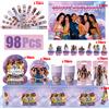 Potdemiel Articoli Decorativi per Feste KPOP GIRL KATSEYE, Posate Monouso, Bicchieri e Piatti, Palloncini per Compleanno Bambini, Baby Shower